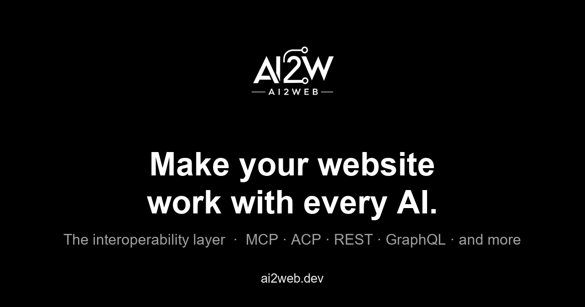 AI2Web: Open protocol to make any website work with every AI agent